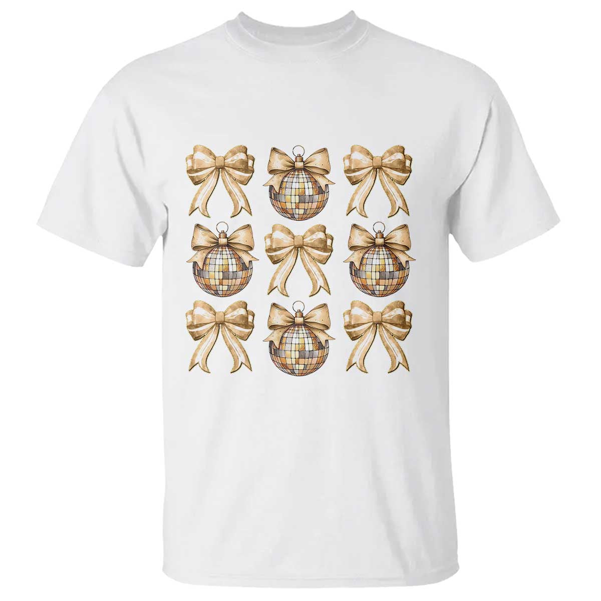 Coquette Happy New Year 2025 Gold Bow T Shirt - Wonder Print Shop