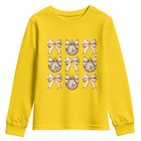 Coquette Happy New Year 2025 Gold Bow Youth Sweatshirt