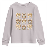 Coquette Happy New Year 2025 Gold Bow Youth Sweatshirt