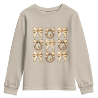 Coquette Happy New Year 2025 Gold Bow Youth Sweatshirt