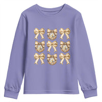 Coquette Happy New Year 2025 Gold Bow Youth Sweatshirt