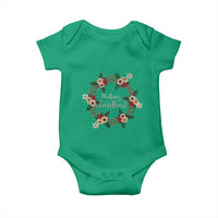 Scottish Celtic Christmas Nollaig Chridheil Baby Onesie Xmas Wreath