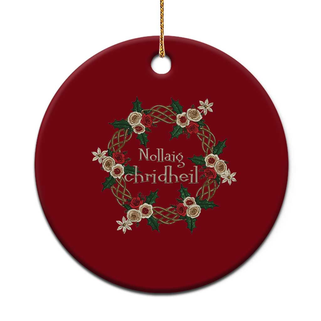 Scottish Celtic Christmas Nollaig Chridheil Ceramic Ornament Xmas Wreath - Wonder Print Shop