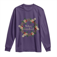 Scottish Celtic Christmas Nollaig Chridheil Long Sleeve Shirt Xmas Wreath