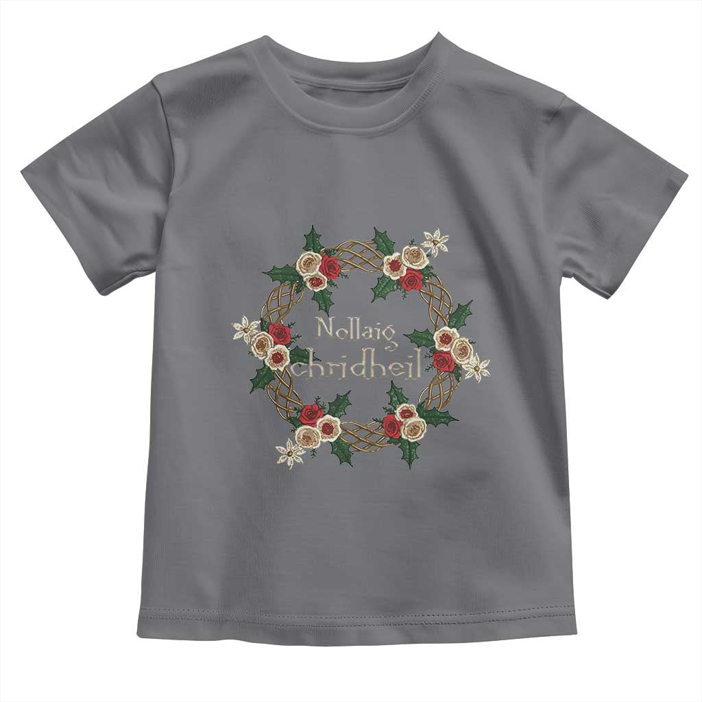 Scottish Celtic Christmas Nollaig Chridheil Toddler T Shirt Xmas Wreath