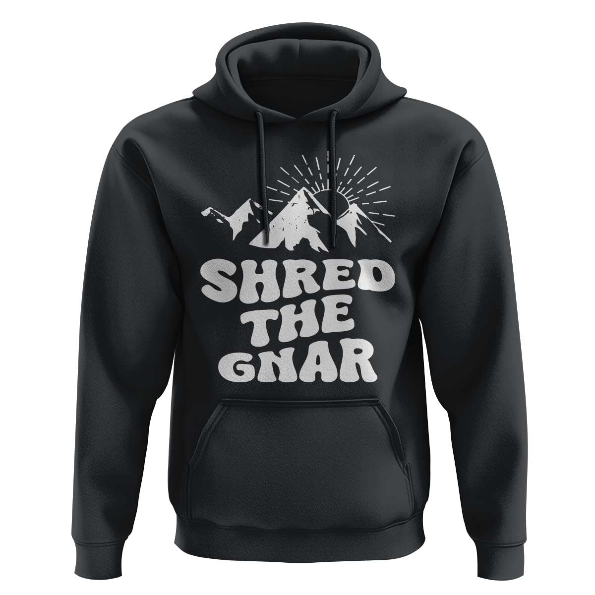 Funny Shred The Gnar Hoodie Snowboarding Mountain Winter Sport