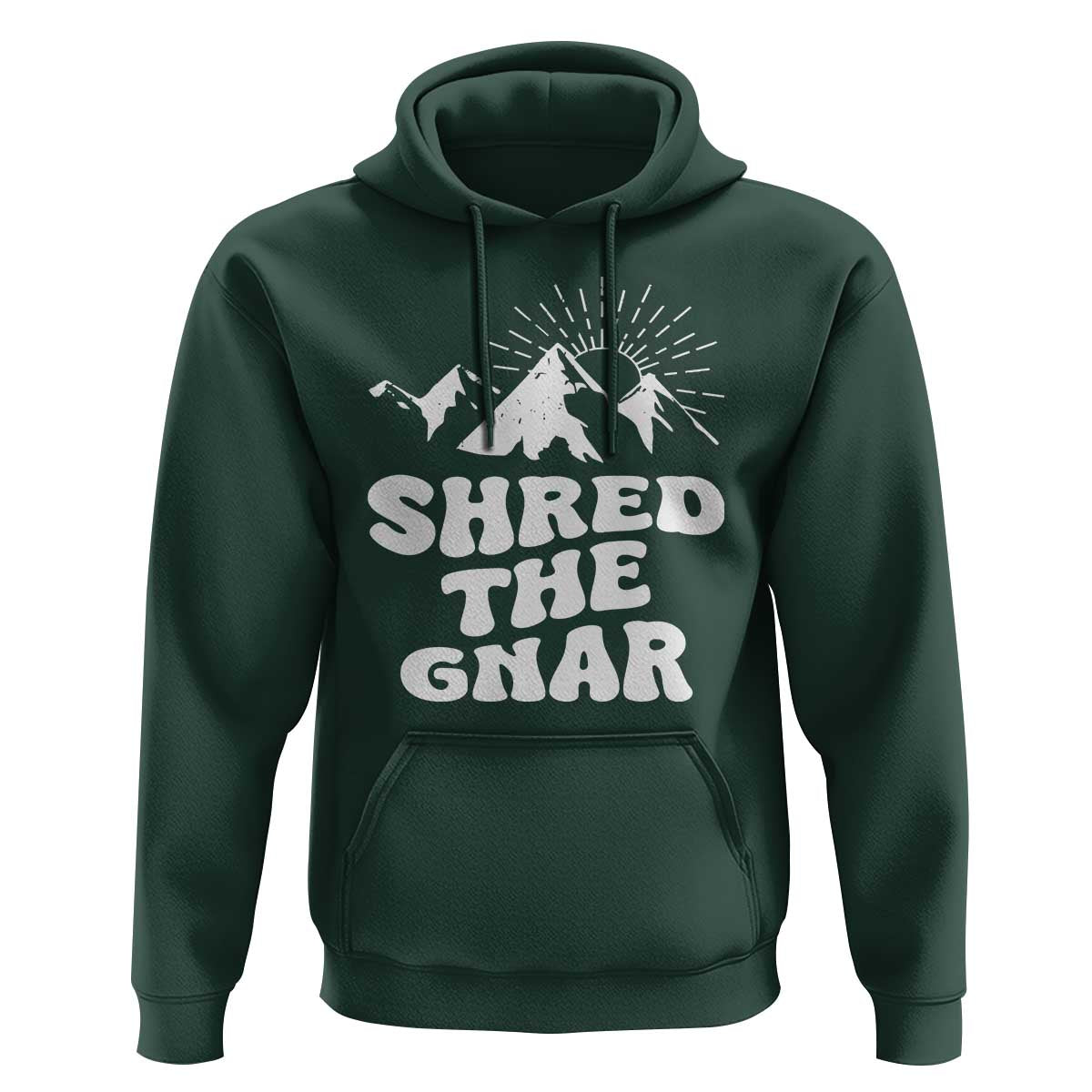 Funny Shred The Gnar Hoodie Snowboarding Mountain Winter Sport