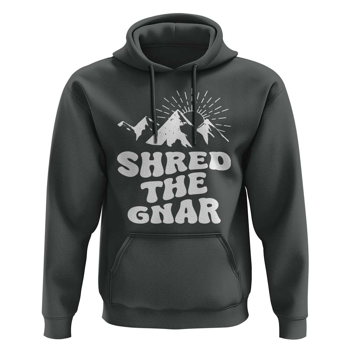 Funny Shred The Gnar Hoodie Snowboarding Mountain Winter Sport