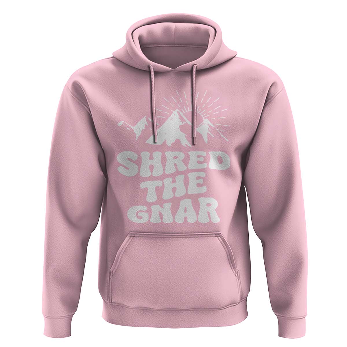 Funny Shred The Gnar Hoodie Snowboarding Mountain Winter Sport