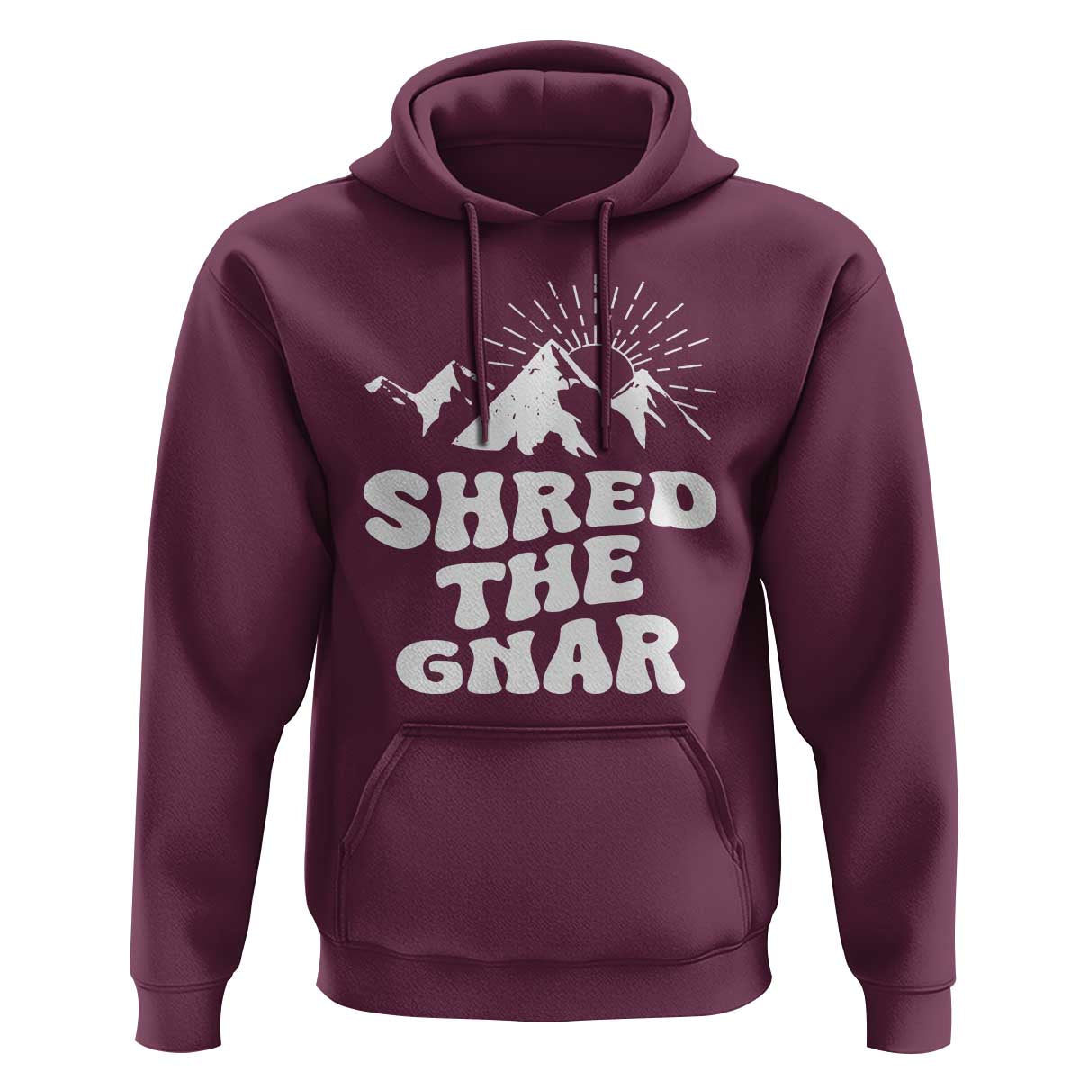 Funny Shred The Gnar Hoodie Snowboarding Mountain Winter Sport