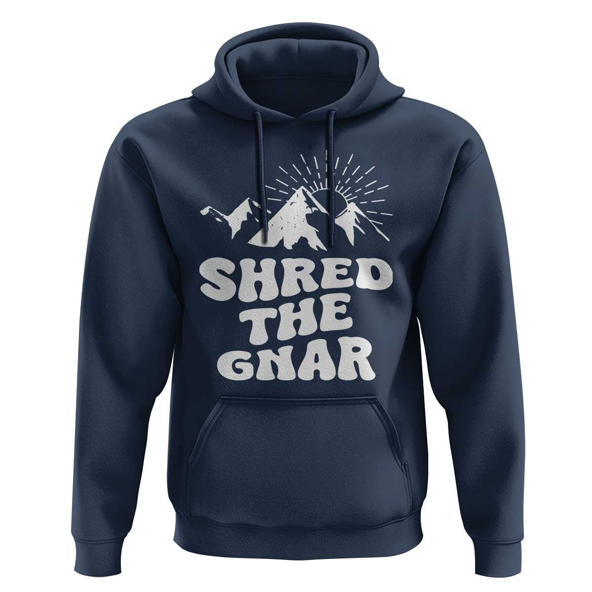 Funny Shred The Gnar Hoodie Snowboarding Mountain Winter Sport