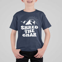 Funny Shred The Gnar T Shirt For Kid Snowboarding Mountain Winter Sport - Wonder Print Shop
