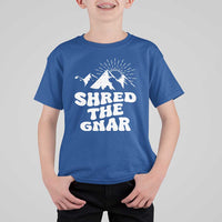 Funny Shred The Gnar T Shirt For Kid Snowboarding Mountain Winter Sport - Wonder Print Shop