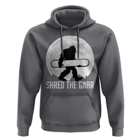 Funny Bigfoot Snowboarding Hoodie Shred The Gnar Moon Snowboard