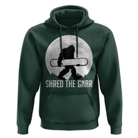 Funny Bigfoot Snowboarding Hoodie Shred The Gnar Moon Snowboard