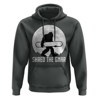 Funny Bigfoot Snowboarding Hoodie Shred The Gnar Moon Snowboard