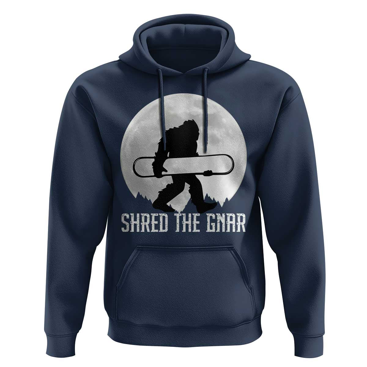 Funny Bigfoot Snowboarding Hoodie Shred The Gnar Moon Snowboard