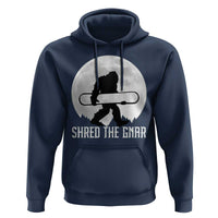 Funny Bigfoot Snowboarding Hoodie Shred The Gnar Moon Snowboard