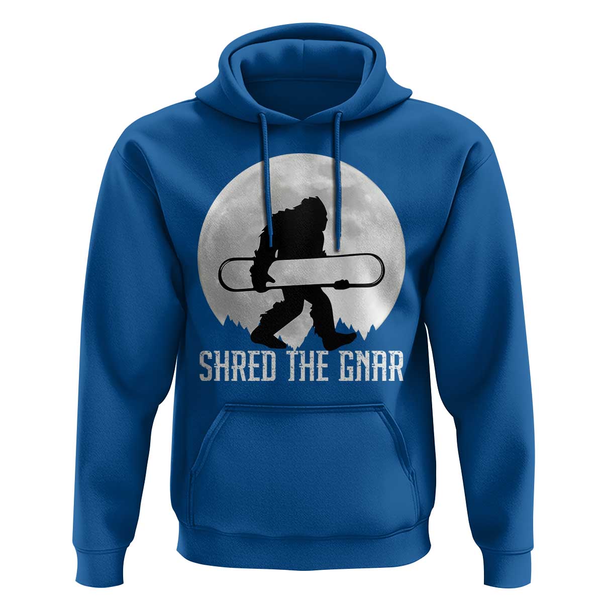 Funny Bigfoot Snowboarding Hoodie Shred The Gnar Moon Snowboard