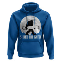 Funny Bigfoot Snowboarding Hoodie Shred The Gnar Moon Snowboard