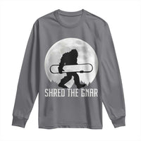 Funny Bigfoot Snowboarding Long Sleeve Shirt Shred The Gnar Moon Snowboard