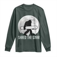 Funny Bigfoot Snowboarding Long Sleeve Shirt Shred The Gnar Moon Snowboard