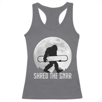 Funny Bigfoot Snowboarding Racerback Tank Top Shred The Gnar Moon Snowboard