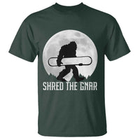 Funny Bigfoot Snowboarding T Shirt Shred The Gnar Moon Snowboard - Wonder Print Shop