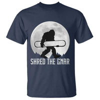 Funny Bigfoot Snowboarding T Shirt Shred The Gnar Moon Snowboard - Wonder Print Shop