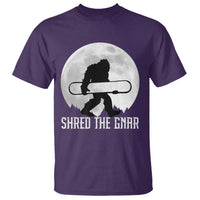 Funny Bigfoot Snowboarding T Shirt Shred The Gnar Moon Snowboard - Wonder Print Shop