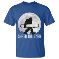 Funny Bigfoot Snowboarding T Shirt Shred The Gnar Moon Snowboard - Wonder Print Shop