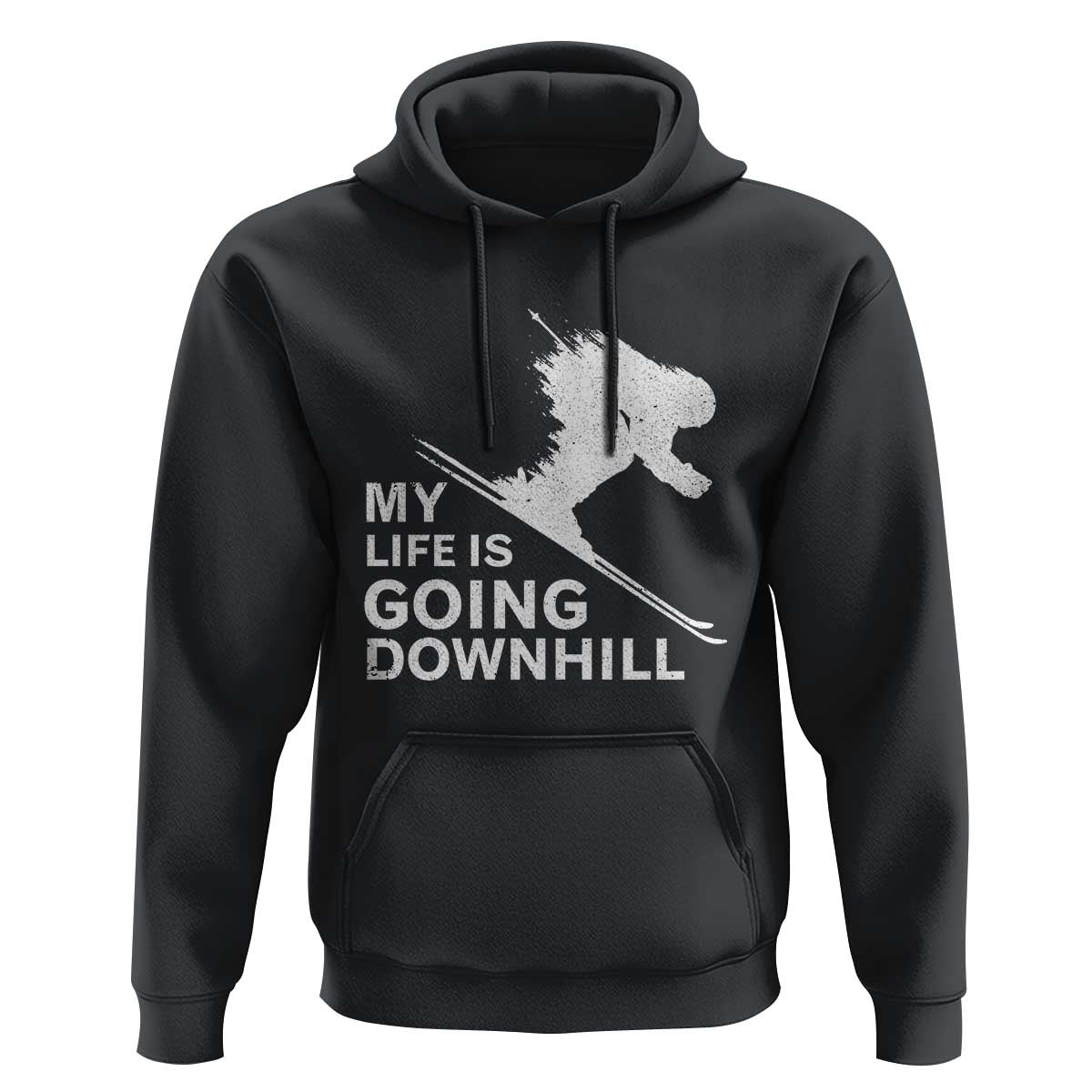 Funny Skiing Hoodie My Life Is Going Downhill Skier