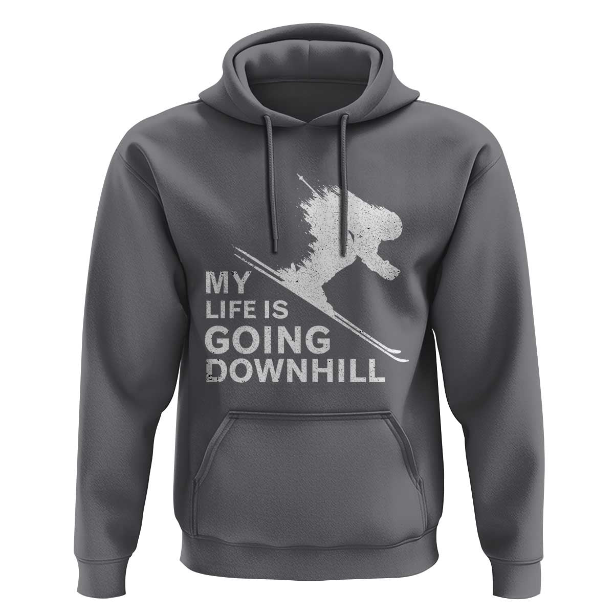 Funny Skiing Hoodie My Life Is Going Downhill Skier
