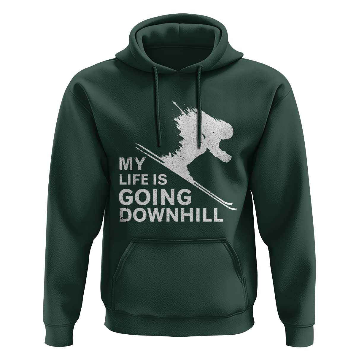 Funny Skiing Hoodie My Life Is Going Downhill Skier