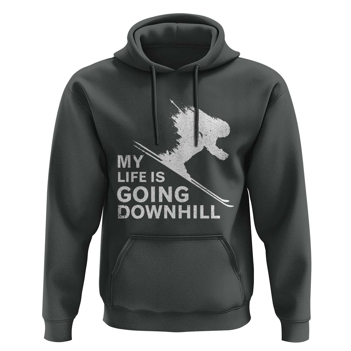 Funny Skiing Hoodie My Life Is Going Downhill Skier
