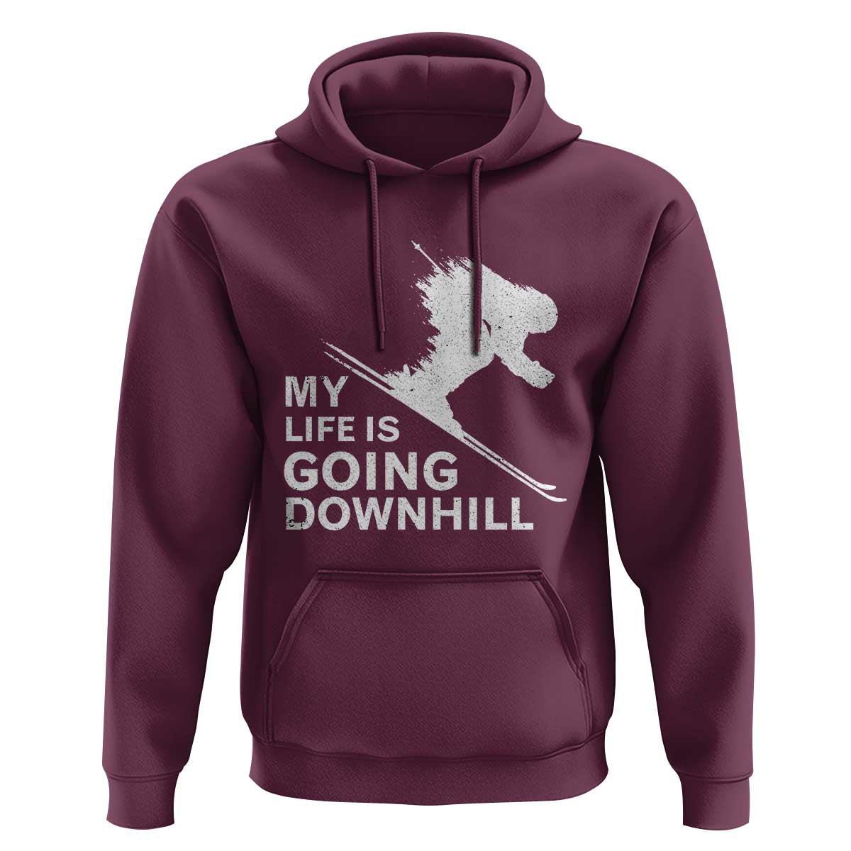 Funny Skiing Hoodie My Life Is Going Downhill Skier