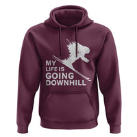 Funny Skiing Hoodie My Life Is Going Downhill Skier
