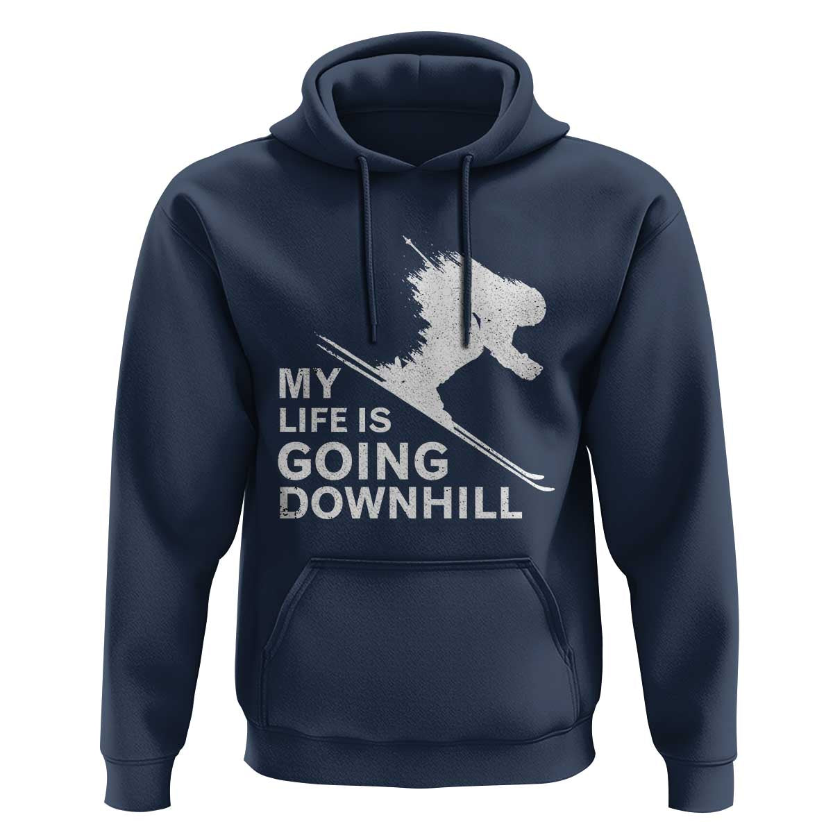 Funny Skiing Hoodie My Life Is Going Downhill Skier