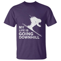 Funny Skiing T Shirt My Life Is Going Downhill Skier - Wonder Print Shop