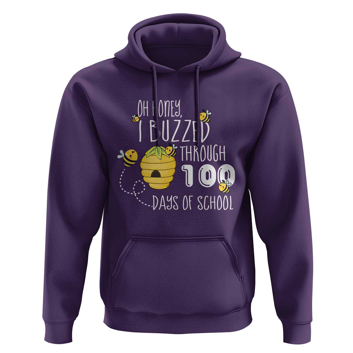 Funny 100th Day Of School Bee Hoodie Oh Honey I Buzzed Through 100 Days Of School