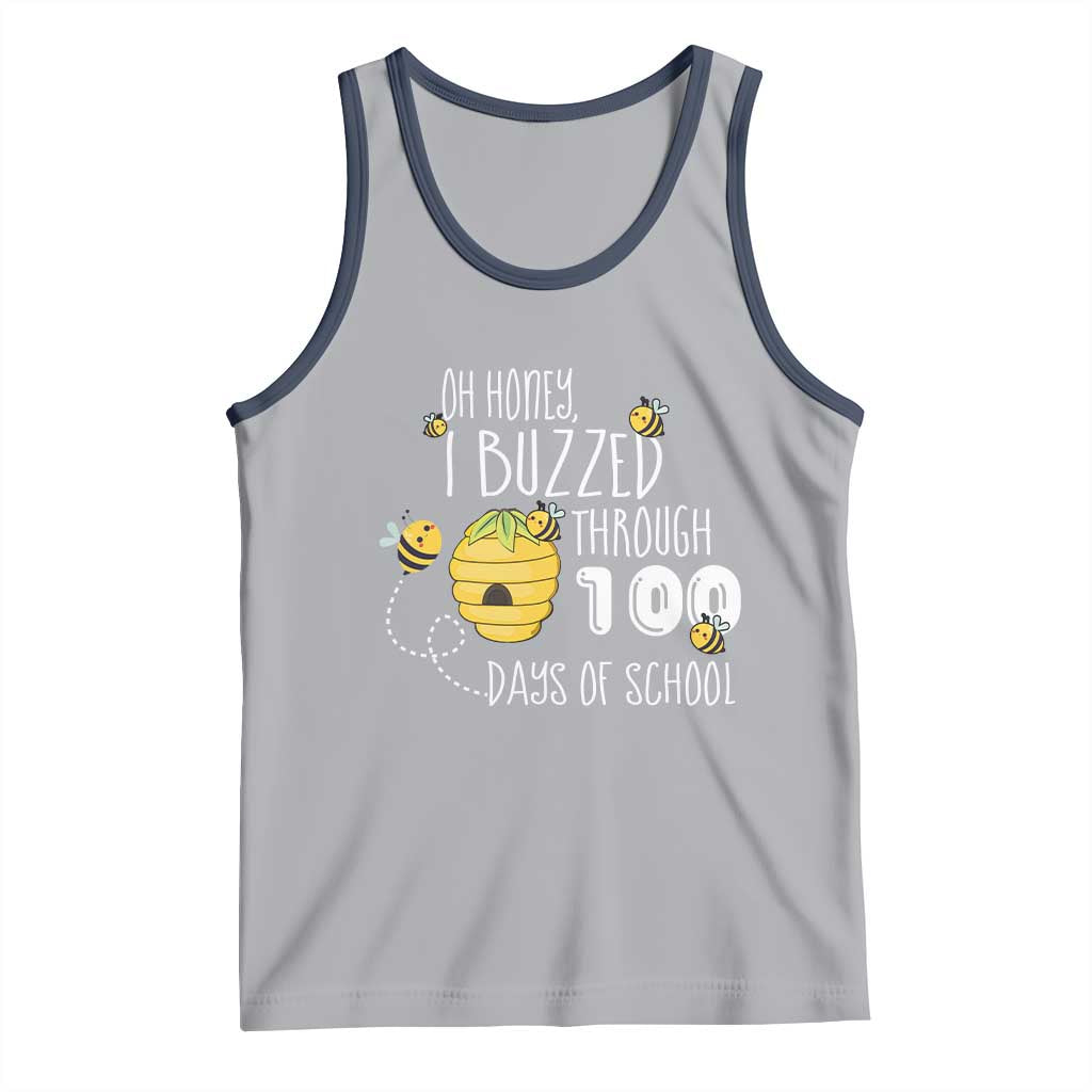 Funny 100th Day Of School Bee Tank Top Oh Honey I Buzzed Through 100 Days Of School
