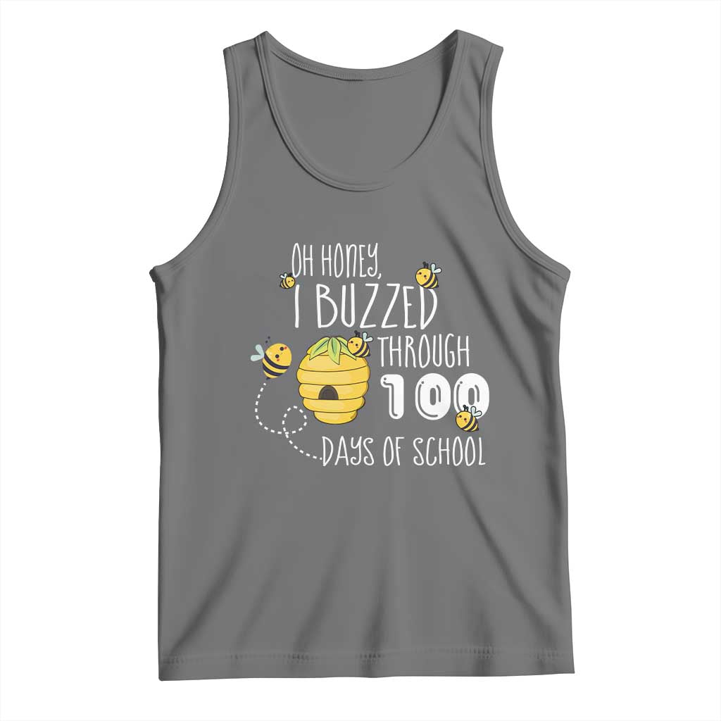 Funny 100th Day Of School Bee Tank Top Oh Honey I Buzzed Through 100 Days Of School