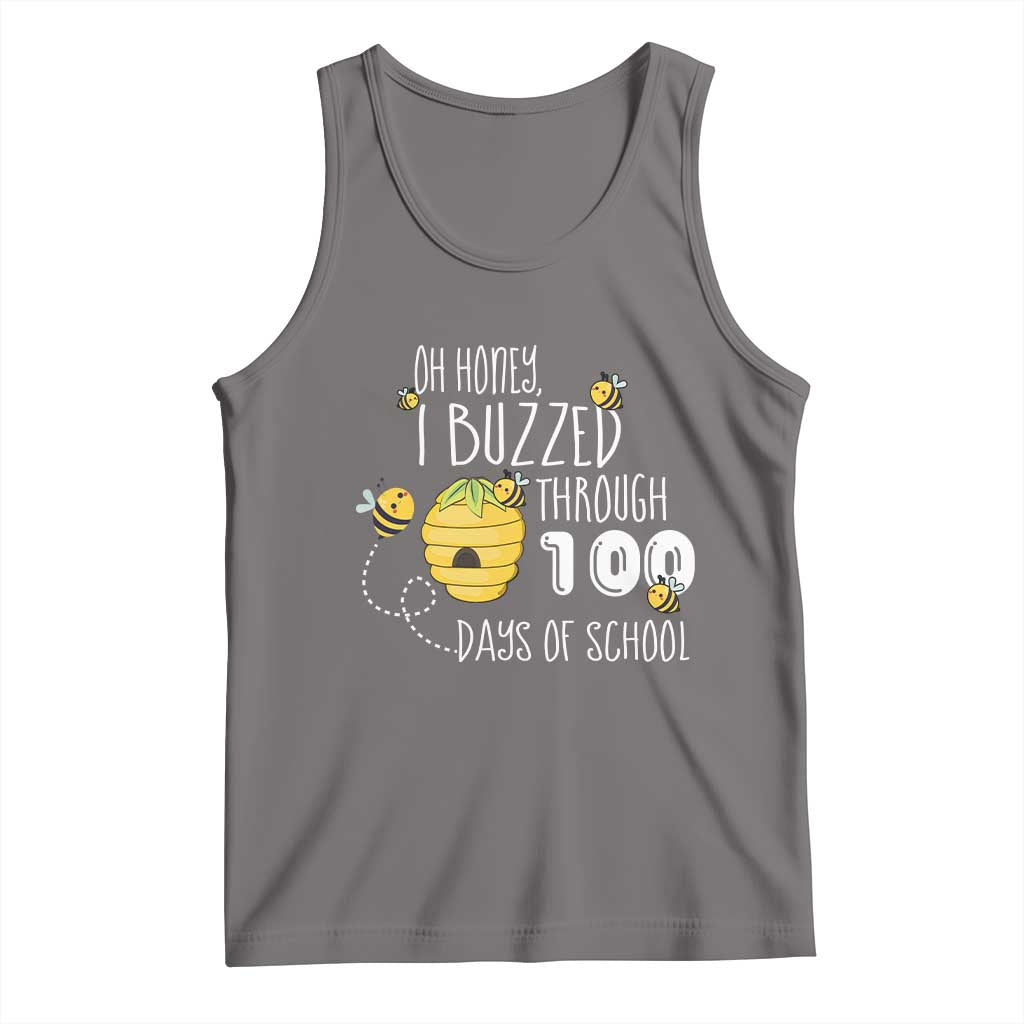 Funny 100th Day Of School Bee Tank Top Oh Honey I Buzzed Through 100 Days Of School