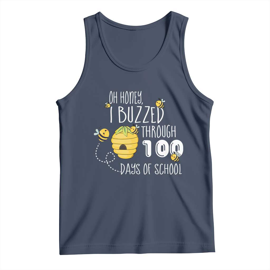 Funny 100th Day Of School Bee Tank Top Oh Honey I Buzzed Through 100 Days Of School