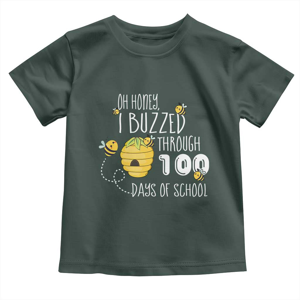 Funny 100th Day Of School Bee Toddler T Shirt Oh Honey I Buzzed Through 100 Days Of School