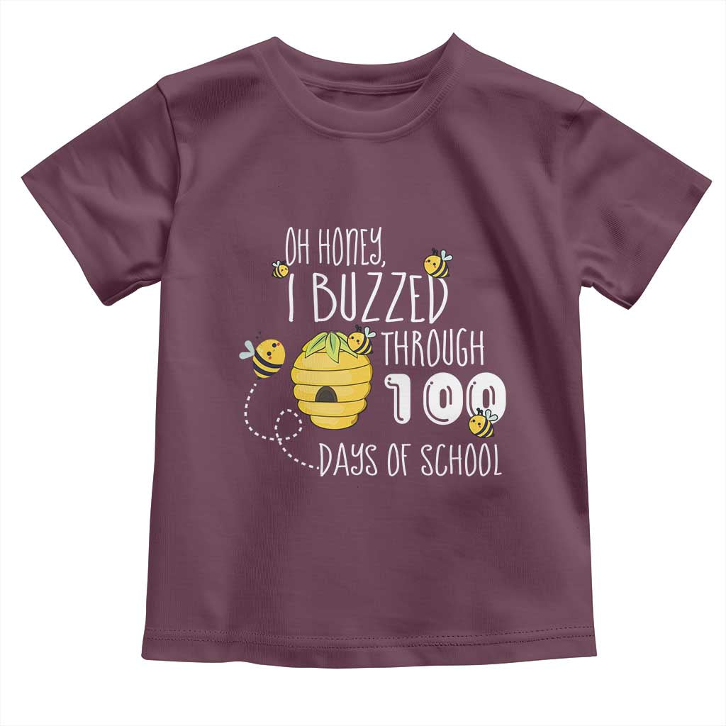 Funny 100th Day Of School Bee Toddler T Shirt Oh Honey I Buzzed Through 100 Days Of School