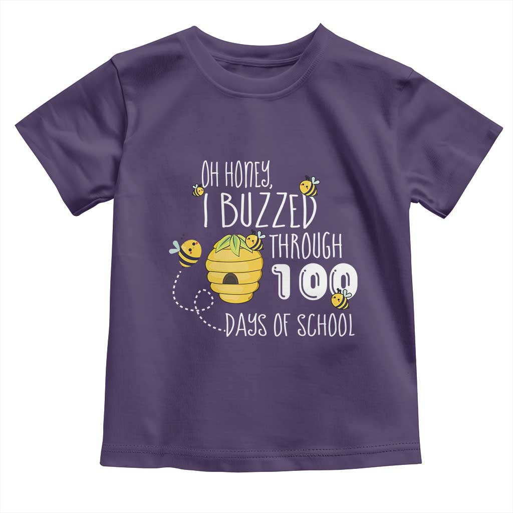 Funny 100th Day Of School Bee Toddler T Shirt Oh Honey I Buzzed Through 100 Days Of School
