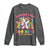 Funny Dabbing Thru 100 Days Of School Long Sleeve Shirt Dabbing Unicorn Rainbow
