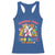 Funny Dabbing Thru 100 Days Of School Racerback Tank Top Dabbing Unicorn Rainbow