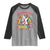 Funny Dabbing Thru 100 Days Of School Raglan Shirt Dabbing Unicorn Rainbow